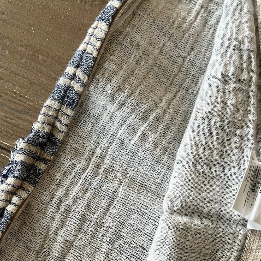 Crate & Barrel Striped Blue and Tan 23x23 Pillow Covers
